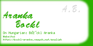 aranka bockl business card